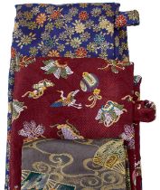 FIVE VARIOUS JAPANESE SWORD BAGS,
