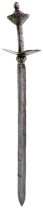 A SCARCE 17TH CENTURY INDIAN SHORT RAPIER FROM THE BIKANER ARMOURY,