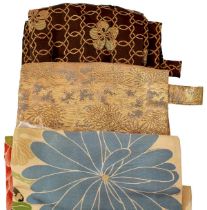 FIVE VARIOUS JAPANESE SWORD BAGS,