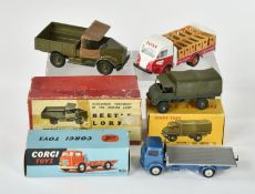 Britains, Dinky, Corgi Toys, 4 LKWs