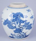Blau-weisse Vase mit Landschaftsdekor, China 19./20. Jahrhundert.