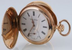 Genius Systeme GLASHÜTTE 585 Gold Savonette Herren Taschenuhr,