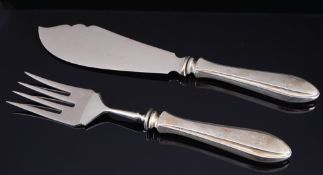 800 Silber großes Fisch - Tranchierbesteck,
