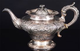 925 Silber große Teekanne von 1848, Charles Reily & George Storer,