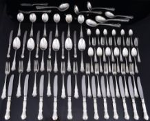 Wilkens Dresdner Barock 800 Silber Besteck für 6 Personen, 68-teilig,
