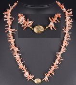 Korallenkette mit 585 Gold Schließe,