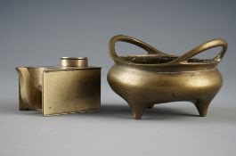 Bronze-Weihrauchbrenner und Teekanne, China,