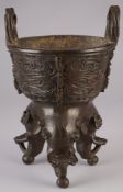 Bronze-Weihrauchbrenner mit Chenghua-Siegelmarke, China, Qing-Dynastie,