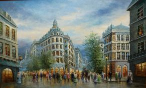 Paris. Robert, R. Le Boulevard des Italiens. Ölgemälde (Mischtechnik) auf Leinwand über