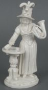 Stehende Jägerin Ludwigsburg 1790 Elegant gekleidete junge Dame, in klassizistischer Mode, mit