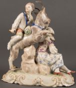 Schneider auf Geißbock reitend, als Satire auf das Schneiderhandwerk Ludwigsburg 1762-72 Auf ovalem,