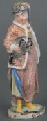 Kinderfigur Ludwigsburg um 1765 Stehendes „Husarenmädchen“, sehr aufwendig in Husarenkostüm mit