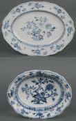 Seltene Platte „Zwiebelmuster“ Ludwigsburg 1780 Oval tief gemuldet, mit steigender Wandung,