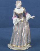 „Isabella“ aus der Commedia dell'Arte. Nymphenburg 20. Jh. Porzellan, aufwendig bunt bemalt und gol