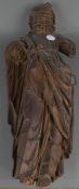 Apostel Paulus. Wohl Franken 16./17. Jh. Holz, geschnitzt, H=61 cm. (Arme und Füße fehlen, mit Wurm