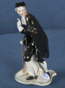 „Anselmo“ aus der Commedia dell'Arte. Nymphenburg 20. Jh. Porzellan, aufwendig bemalt und gold gesä