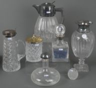 Konvolut Glas mit Silber- bzw. versilberter Montur. Deutsch 20. Jh. Bestehend aus:  Deckeldosen, De