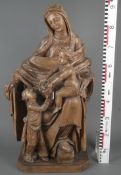 Anna Selbdritt. Süddeutsch 17. Jh. Lindenholz, geschnitzt, H=93 cm.
