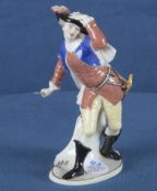 „Capitano Spavento“ aus der Commedia dell'Arte. Nymphenburg 20. Jh. Porzellan, aufwendig bemalt und