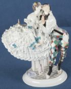 „Harlekin und Colombine“ aus dem russischen Ballett. Meissen 1914-23. Porzellan, bunt bemalt, am Bo