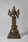 INDIAN BRONZE FIGURE OF VISHNU