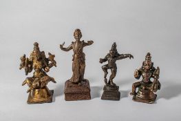GROUP OF INDIAN BRONZE FIGURES