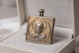 STUNNING BYZANTINE SILVER-GILT PENDANT WITH BUST OF CHRIST