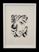 LITHOGRAPH ATTR TO ROY LICHTENSTEIN GIRL W HAIR RIBBON