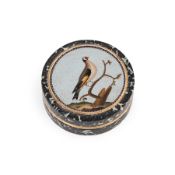 TABATIÈRE EN PORPHYRE ET ARGENT DORÉ AVEC MICROMOSAÏQUE, ROME, XIXe SIÈCLE, G. RAFFAELLI