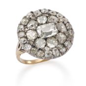 BAGUE EN OR, ARGENT ET DIAMANTS