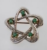 Smaragd Brillant Brosche