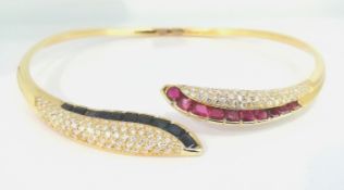 Rubin Saphir Brillant Halsreifen