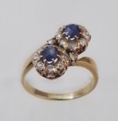 Diamant Saphir Damenring