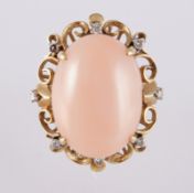 Korallen Brillant Damenring