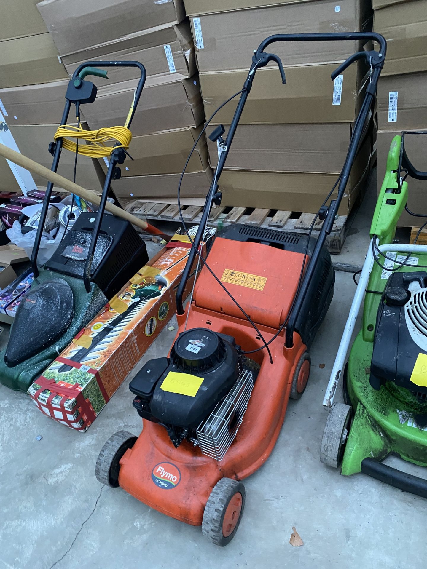 A FLYMO LC400PD PETROL LAWN MOWER