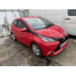 A 2015 TOYOTA AYGO FIVE DOOR HATCHBACK CAR, 998 CC, TWO OWNERS, CURRENT SINCE 2019, ONLY 8731 MILES,