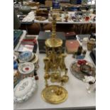 A VERY LARGE COLLECTION OF HIGHLY DECORATED INTRICATE INDIAN ETCHED BRASS WARE TO INCLUDE EWERS,