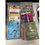 A COLLECTION OF VINTAGE FOOTBALL PROGRAMMES TO INCLUDE, LIVERPOOL, ARSENAL, MANCHESTER UNITED,