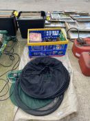 AN ASSORTMENT OF FISHING TACKLE TO INCLUDE LANDING NETS AND REELS ETC