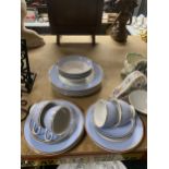 A DOULTON PALE BLUE AND WHITE PART DINNER SERVICE