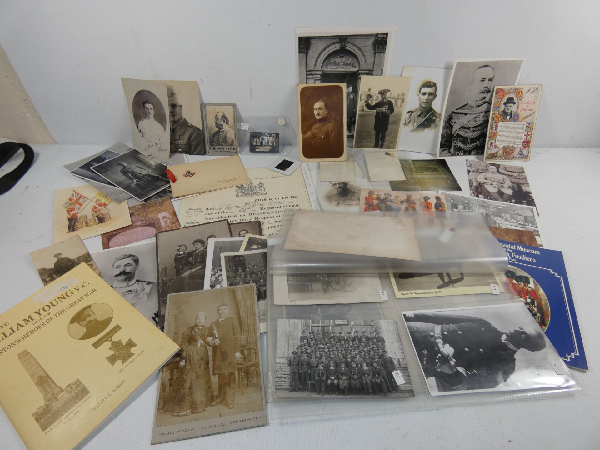 A COLLECTION OF MILITARY PHOTOGRAPHS AND EPHEMERA, SUBJECTS TO INCLUDE WILLIAM YOUNG V.C., WORLD WAR