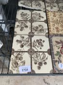 SIX VARIOUS DECORATIVE CERAMIC TILES