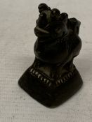 A VINTAGE BRONZE ORIENTAL FOO DOG