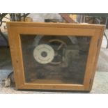 A VINTAGE GENTS OF LEICESTER STYLE PULSYNETIC MASTER CLOCK HOUSED IN A WOODEN CASE