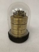 A GERMAN BARIGO BRASS WEATHER STATION BAROMETER WITH A DOME