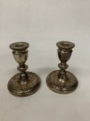 A PAIR OF HALLMARKED BIRMINGHAM SILVER CANDLESTICKS WITH FILLED BASES, GROSS WEIGHT 416.36g