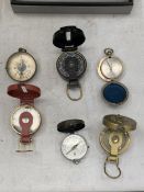 A COLLECTION OF SIX COMPASSES
