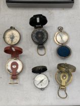A COLLECTION OF SIX COMPASSES
