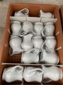 FIFTEEN WHITE JUGS IN CRATE