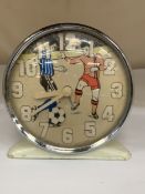 A VINTAGE WESTCLOX SCOTTISH FOOTBALL ALARM CLOCK